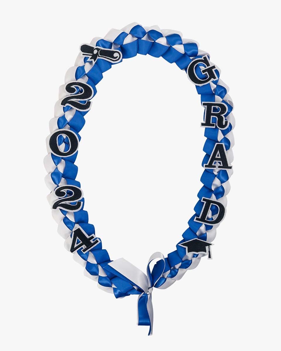 Graduation Leis with 2024 Embroidery Ribbon Lei Braided Necklace - Graduation Gown 