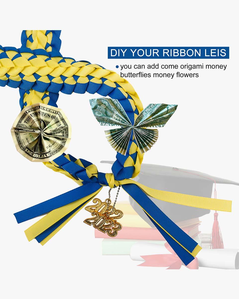 Graduation Braided Ribbon Lei with 2024 Year Charm - Graduation Gown 