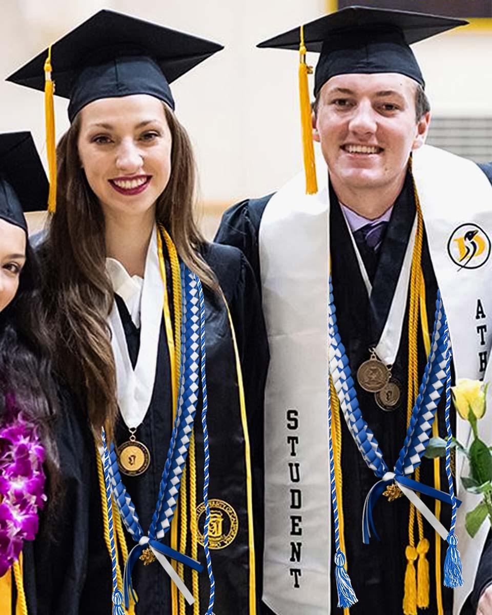 Graduation Braided Ribbon Lei with 2024 Year Charm - Graduation Gown 