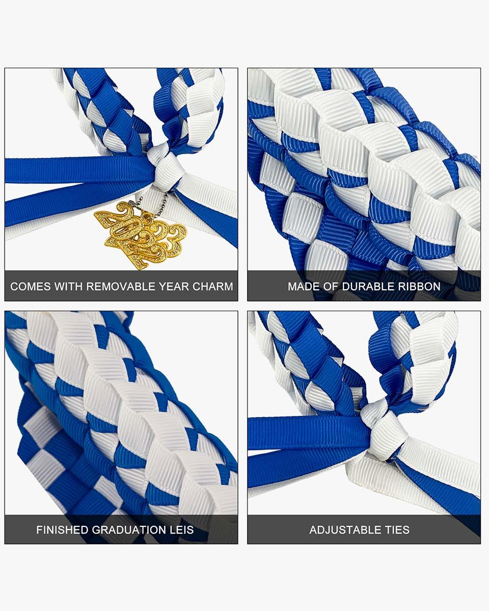 Graduation Braided Ribbon Lei with 2024 Year Charm - Graduation Gown 