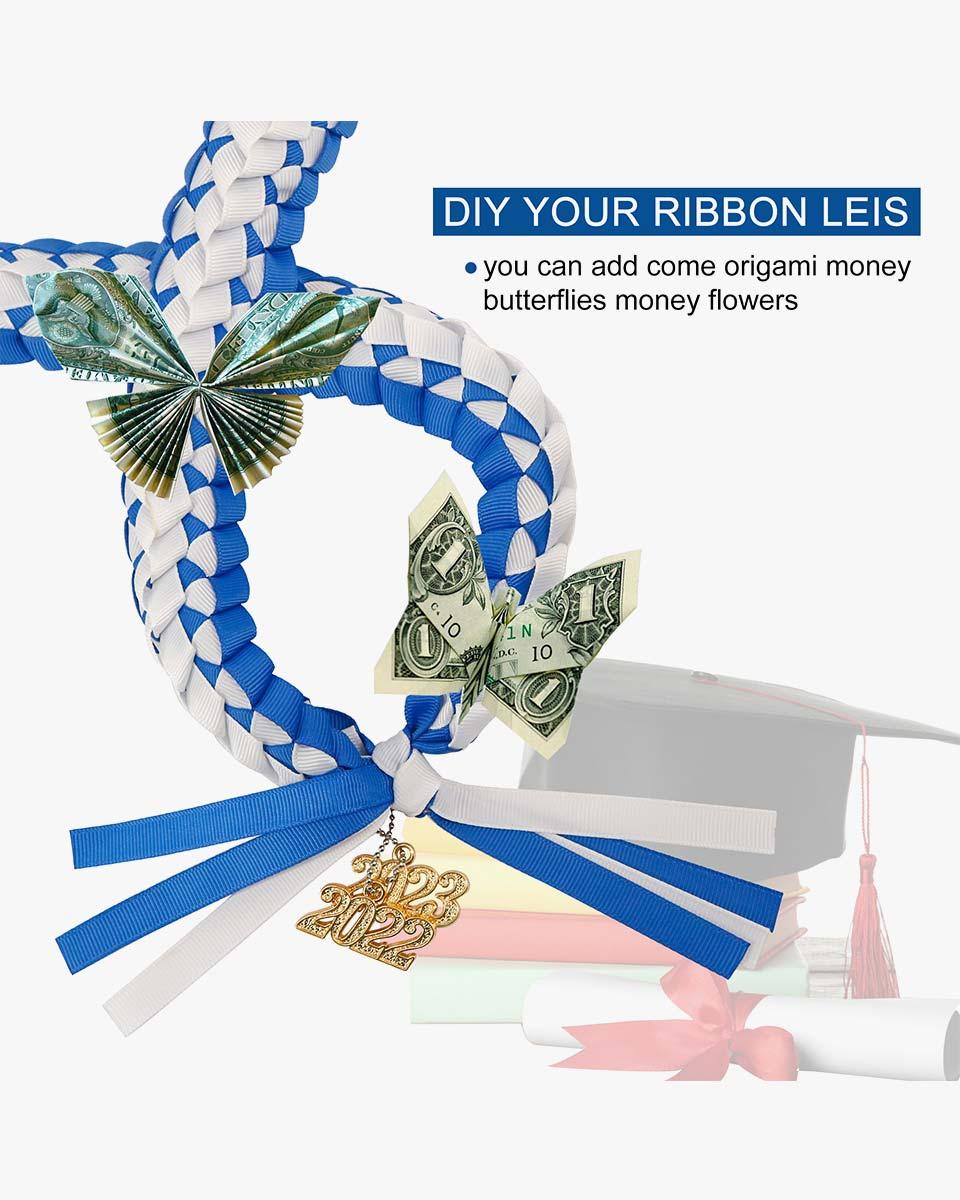 Graduation Braided Ribbon Lei with 2024 Year Charm - Graduation Gown 