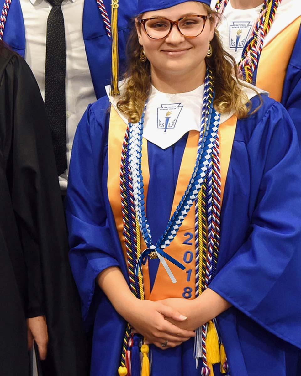 Graduation Braided Ribbon Lei with 2024 Year Charm - Graduation Gown 