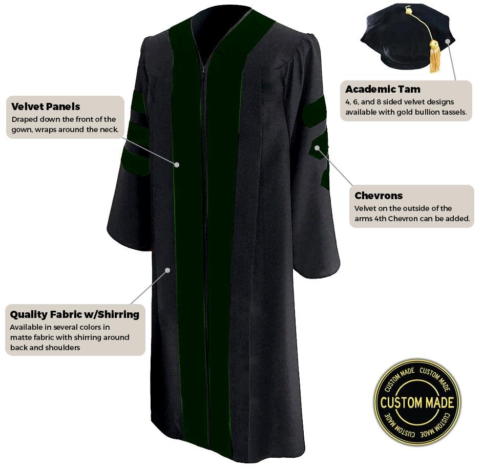 Custom Classic Doctoral Gown and Tam Package - Graduation Gown 