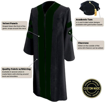 Custom Classic Doctoral Gown and Tam Package - Graduation Gown 