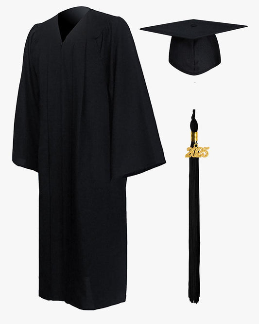 High School Premium Matte Graduation Cap, Gown, Tassel & Stole Package - Graduation Gown 