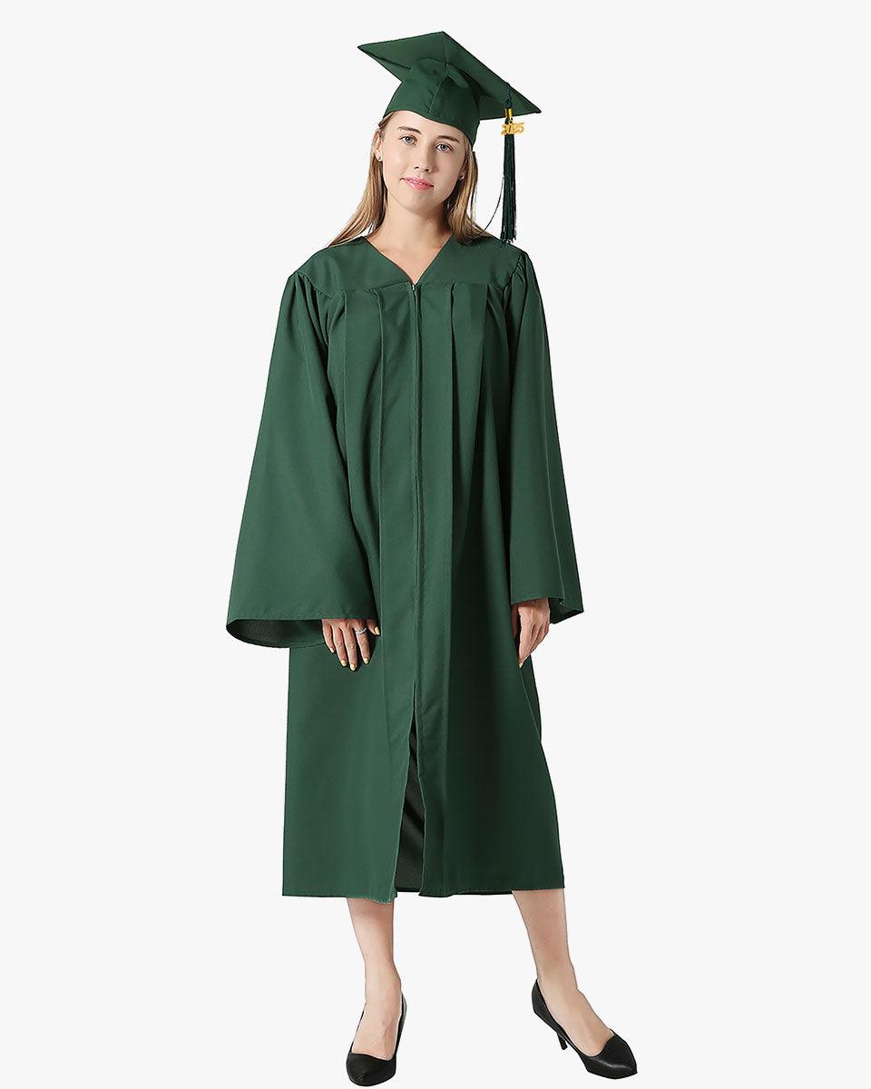 High School Premium Matte Graduation Cap, Gown, Stole & Imprinted Diploma Cover Package - Graduation Gown 