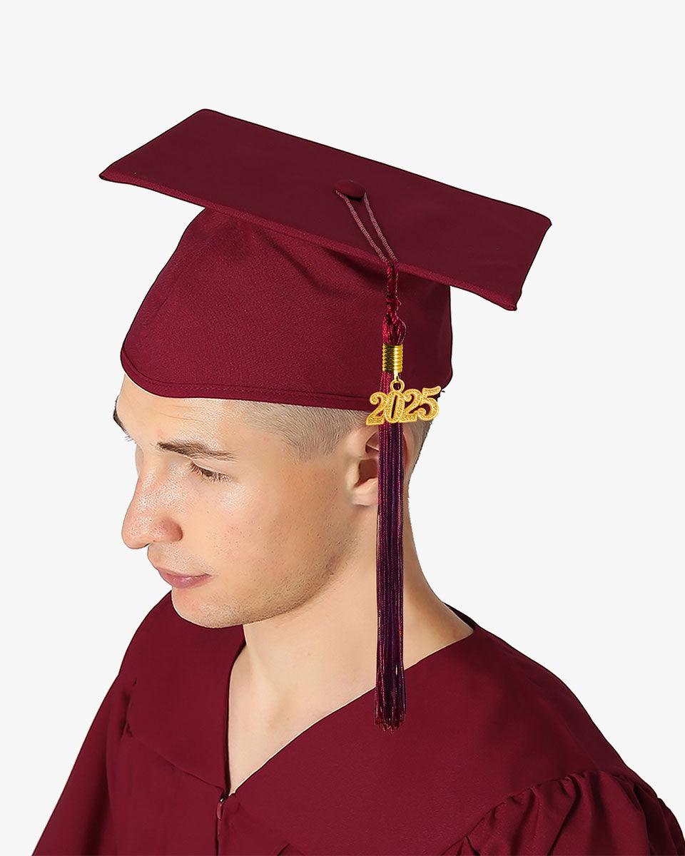 High School Premium Matte Graduation Cap, Gown, Stole & Imprinted Diploma Cover Package - Graduation Gown 