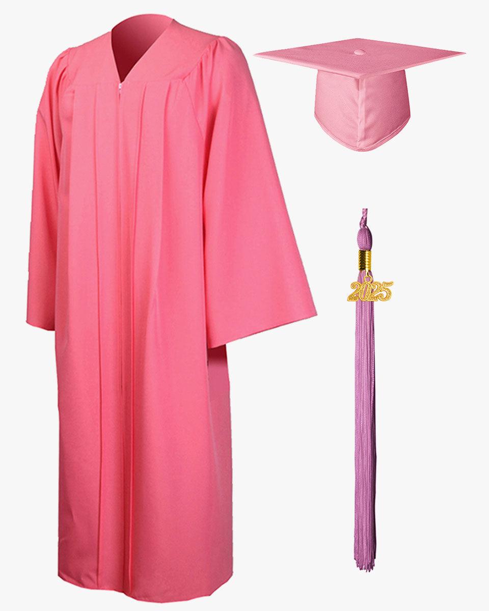 High School Premium Matte Graduation Cap, Gown, Tassel & Imprinted Diploma Cover Package - Graduation Gown 