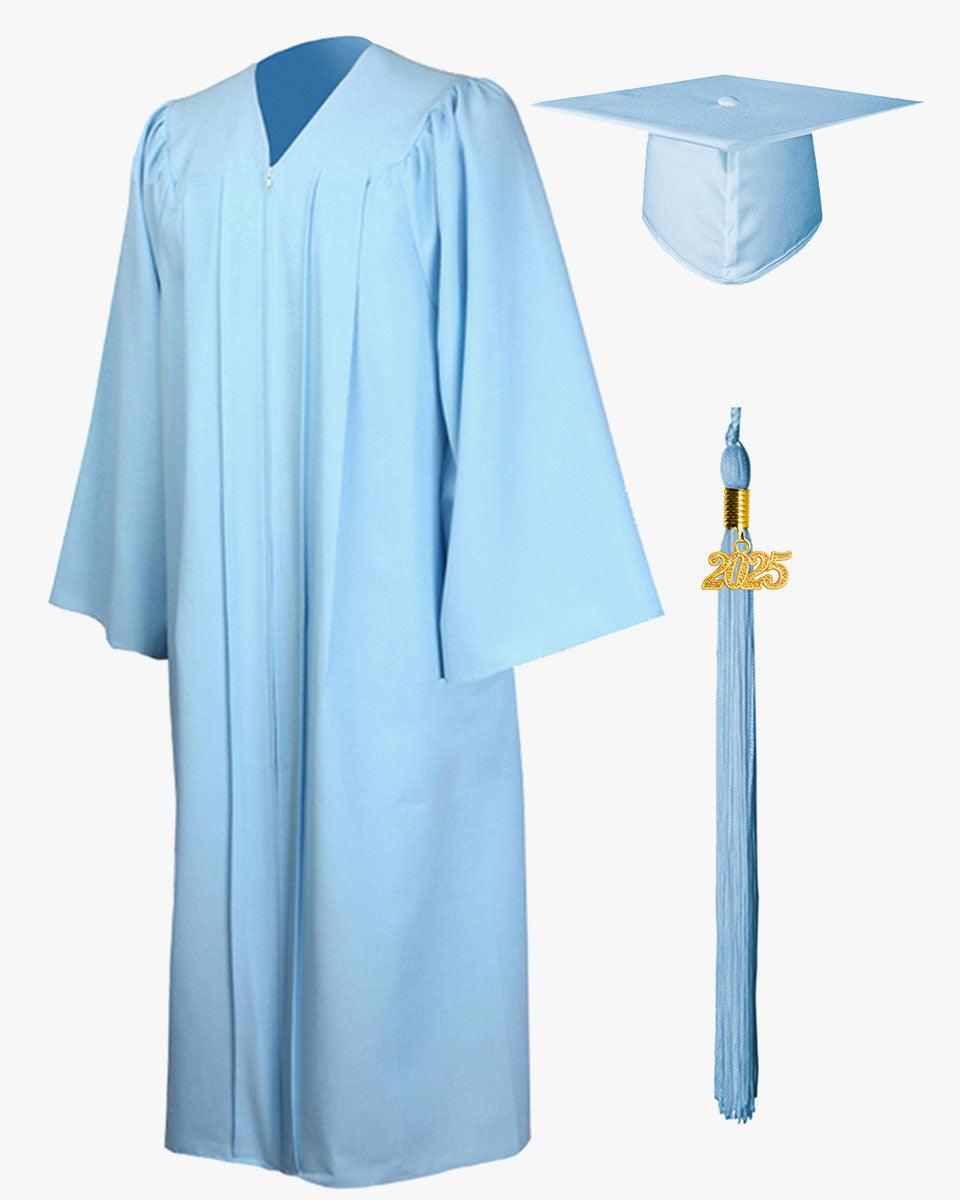 High School Premium Matte Graduation Cap, Gown, Tassel & Imprinted Diploma Cover Package - Graduation Gown 