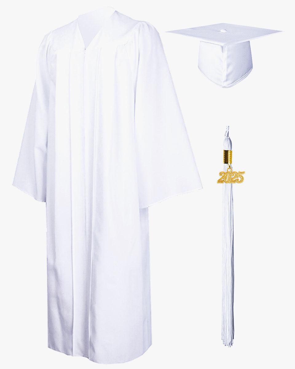 High School Premium Matte Graduation Cap, Gown, Stole & Imprinted Diploma Cover Package - Graduation Gown 