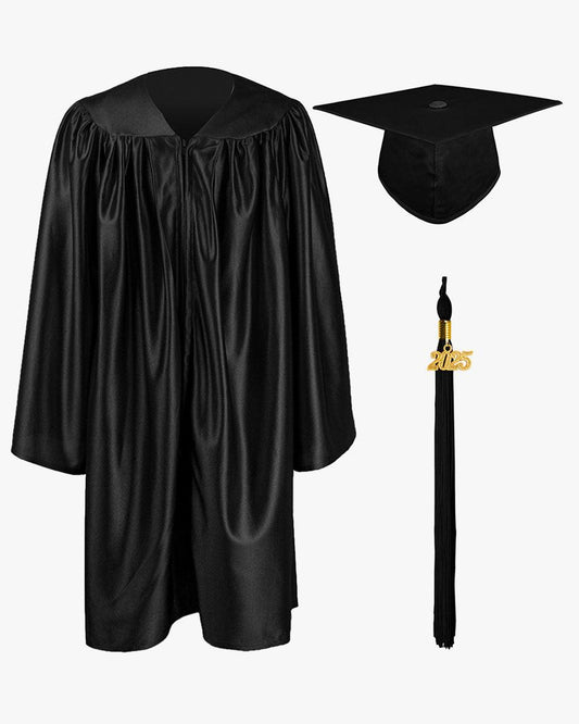 Shiny Kindergarten Graduation Cap, Gown, Stole, Diploma & Medal Package - Graduation Gown 