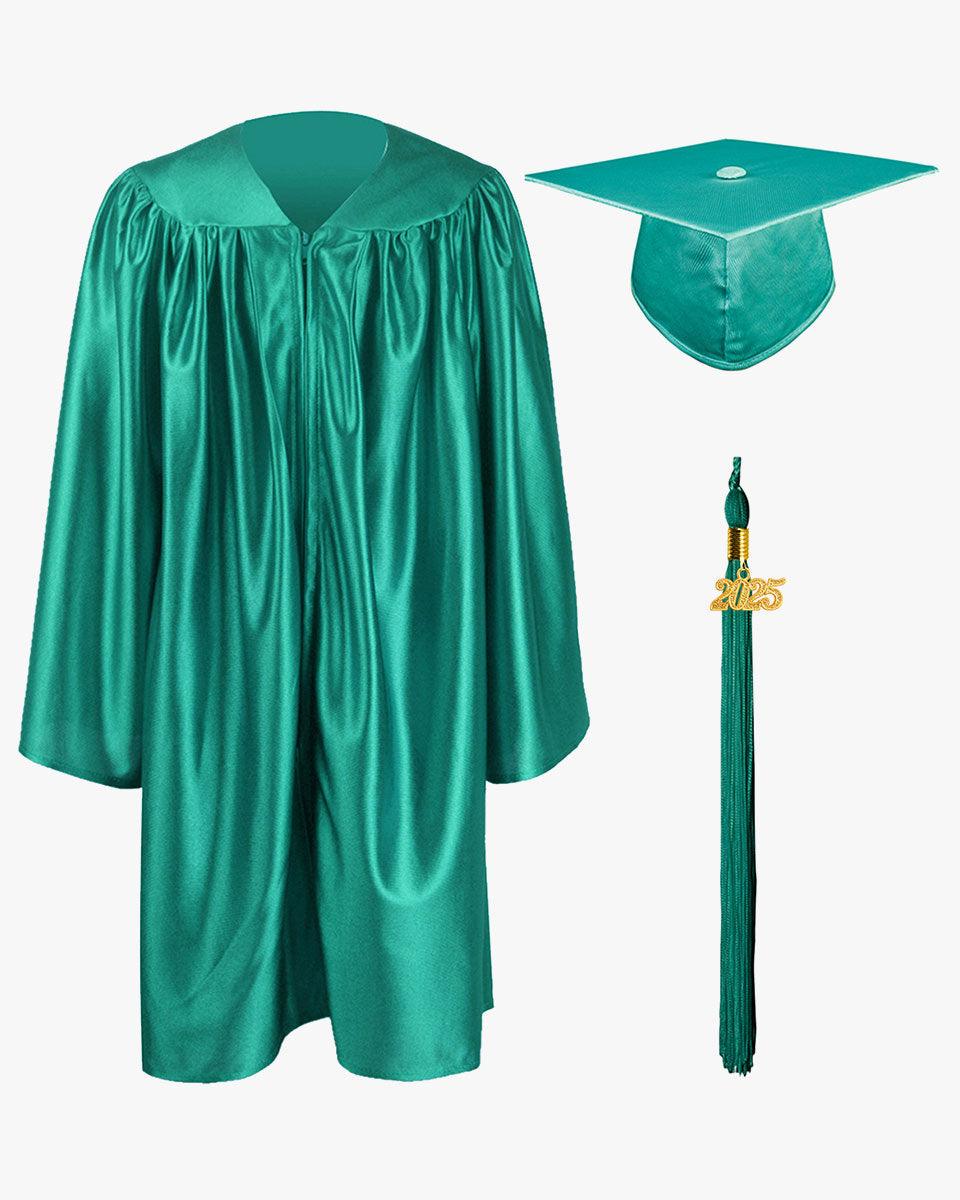 Shiny Kindergarten Graduation Cap, Gown, Stole, Diploma & Key Chain Package - Graduation Gown 