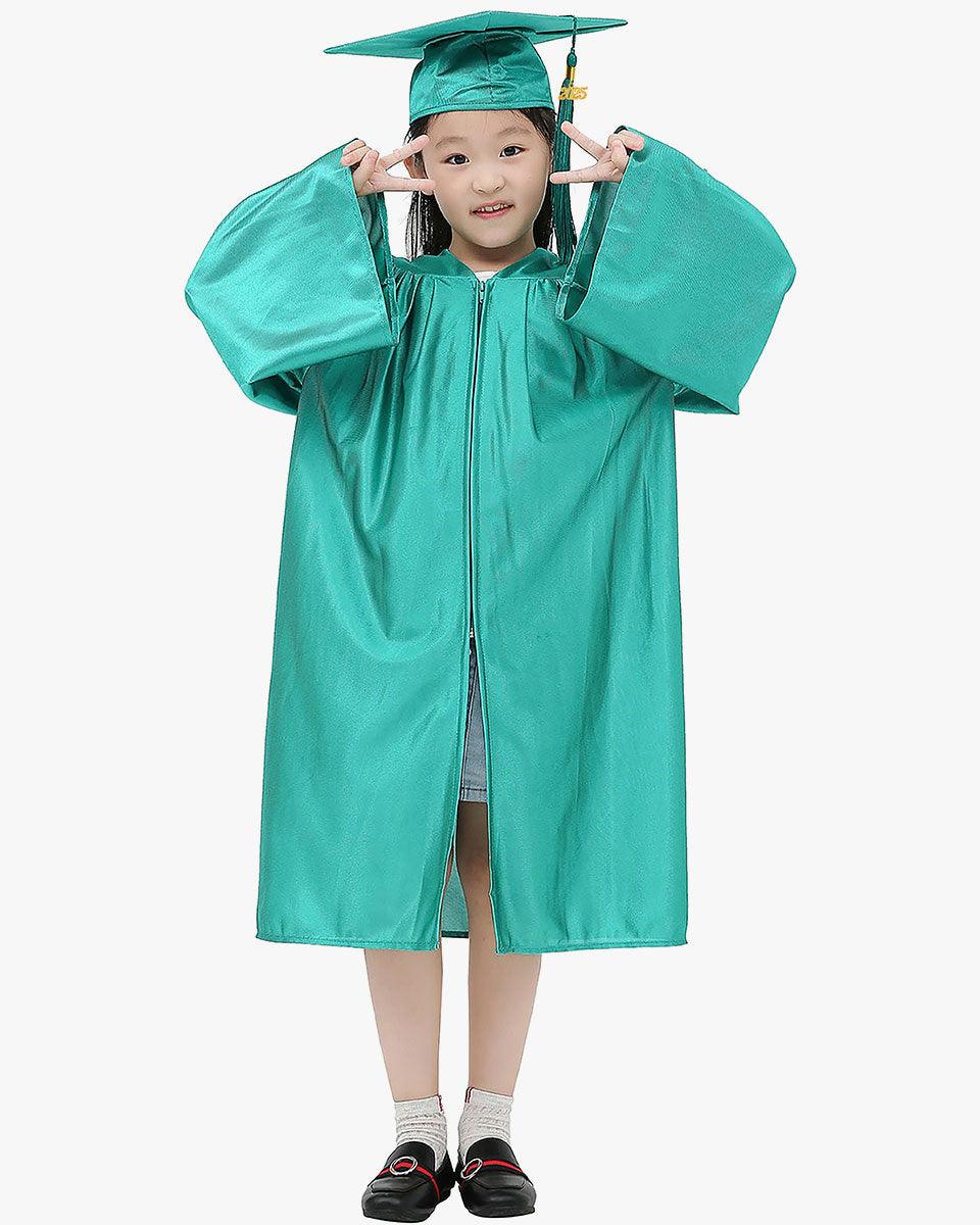 Shiny Kindergarten Graduation Cap, Gown, Stole, Diploma & Key Chain Package - Graduation Gown 
