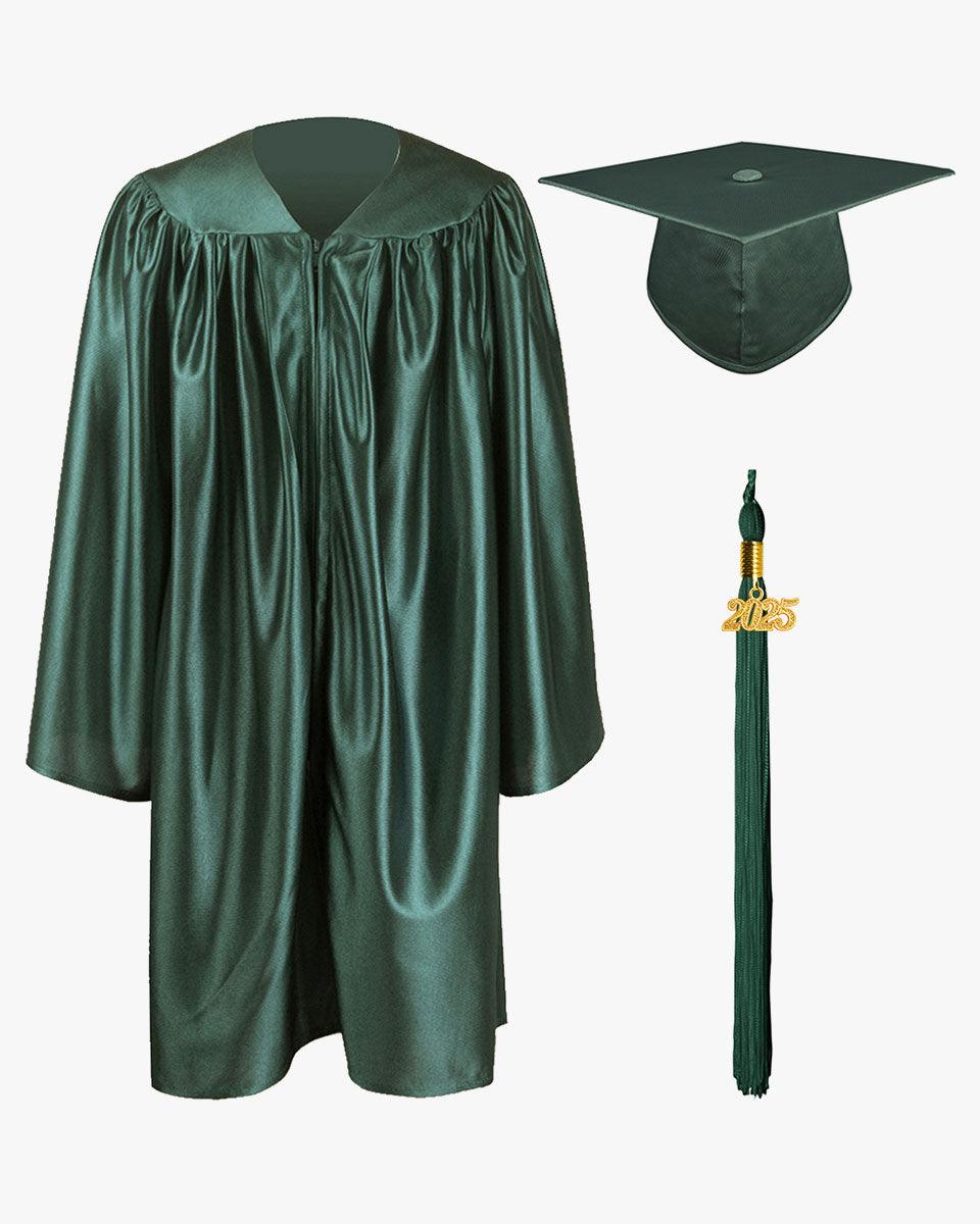 Shiny Kindergarten Graduation Cap, Gown, Stole, Diploma & Key Chain Package - Graduation Gown 