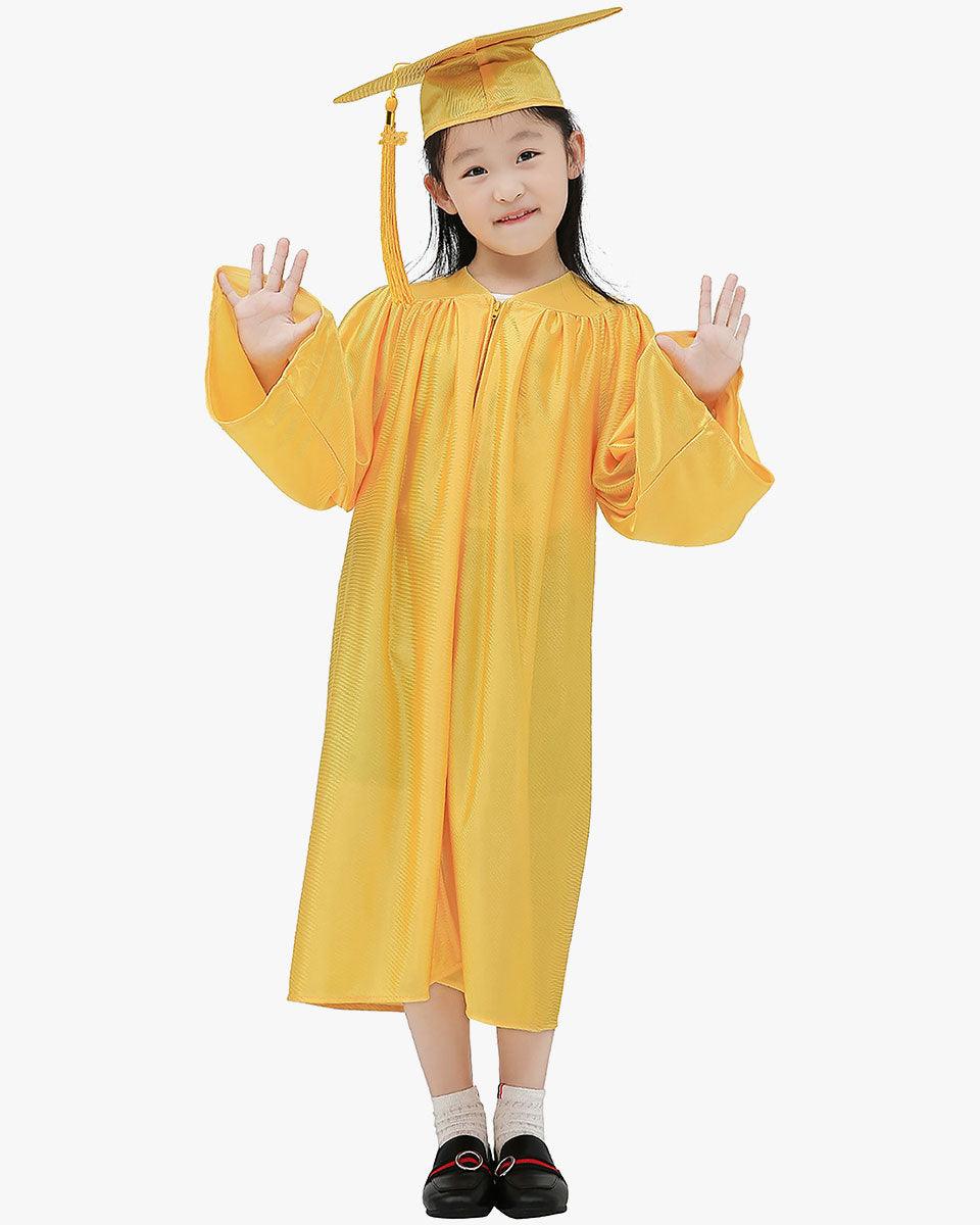 Shiny Kindergarten Graduation Cap, Gown, Stole, Diploma & Medal Package - Graduation Gown 