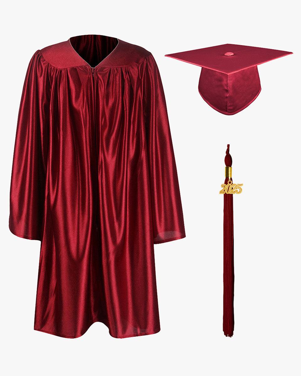 Shiny Kindergarten Graduation Cap, Gown, Stole, Diploma & Medal Package - Graduation Gown 