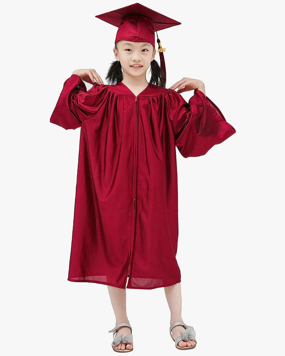 Shiny Kindergarten Graduation Cap, Gown, Stole, Diploma & Key Chain Package - Graduation Gown 