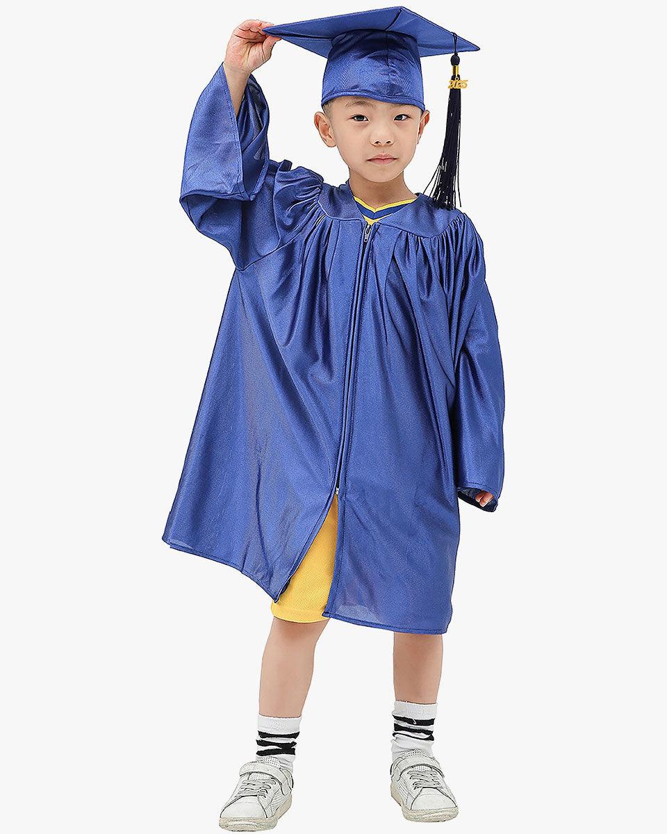 Shiny Kindergarten Graduation Cap, Gown, Stole, Diploma & Medal Package - Graduation Gown 