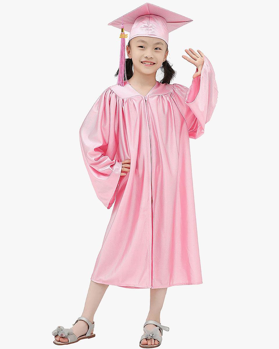 Shiny Kindergarten Graduation Cap, Gown, Stole, Diploma & Medal Package - Graduation Gown 