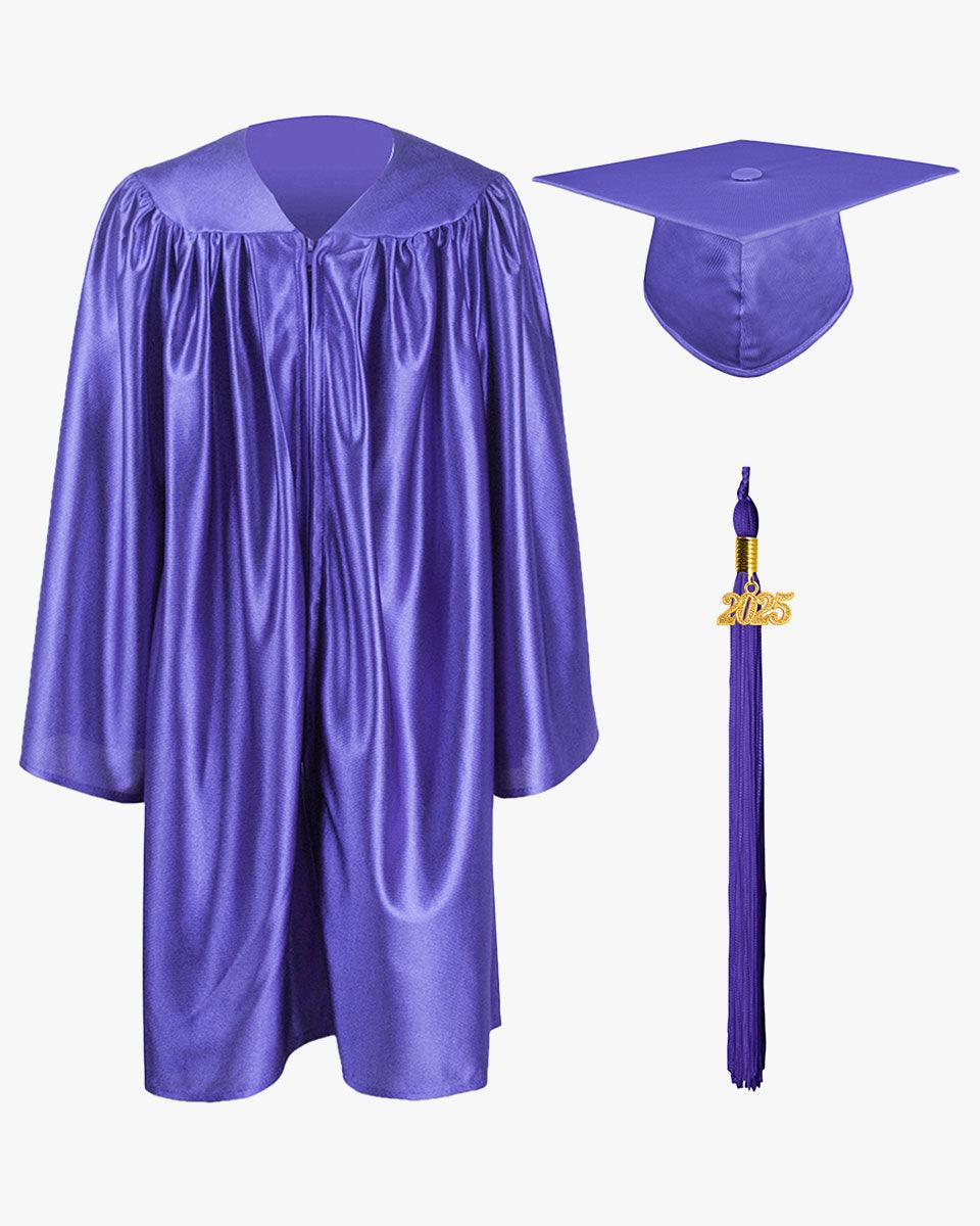 Shiny Kindergarten Graduation Cap, Gown, Stole, Diploma & Key Chain Package - Graduation Gown 