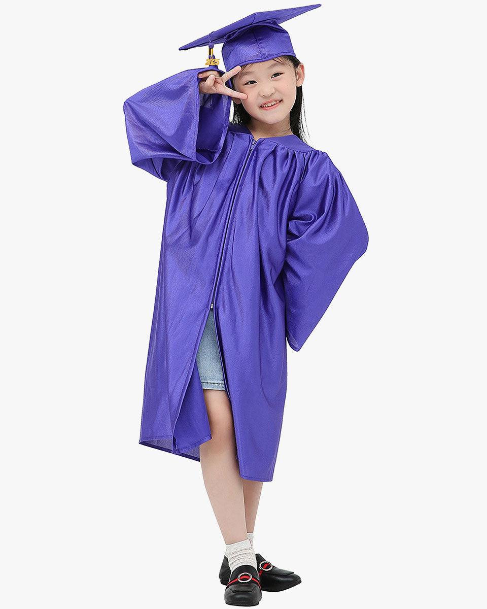 Shiny Kindergarten Graduation Cap, Gown, Stole, Diploma & Medal Package - Graduation Gown 
