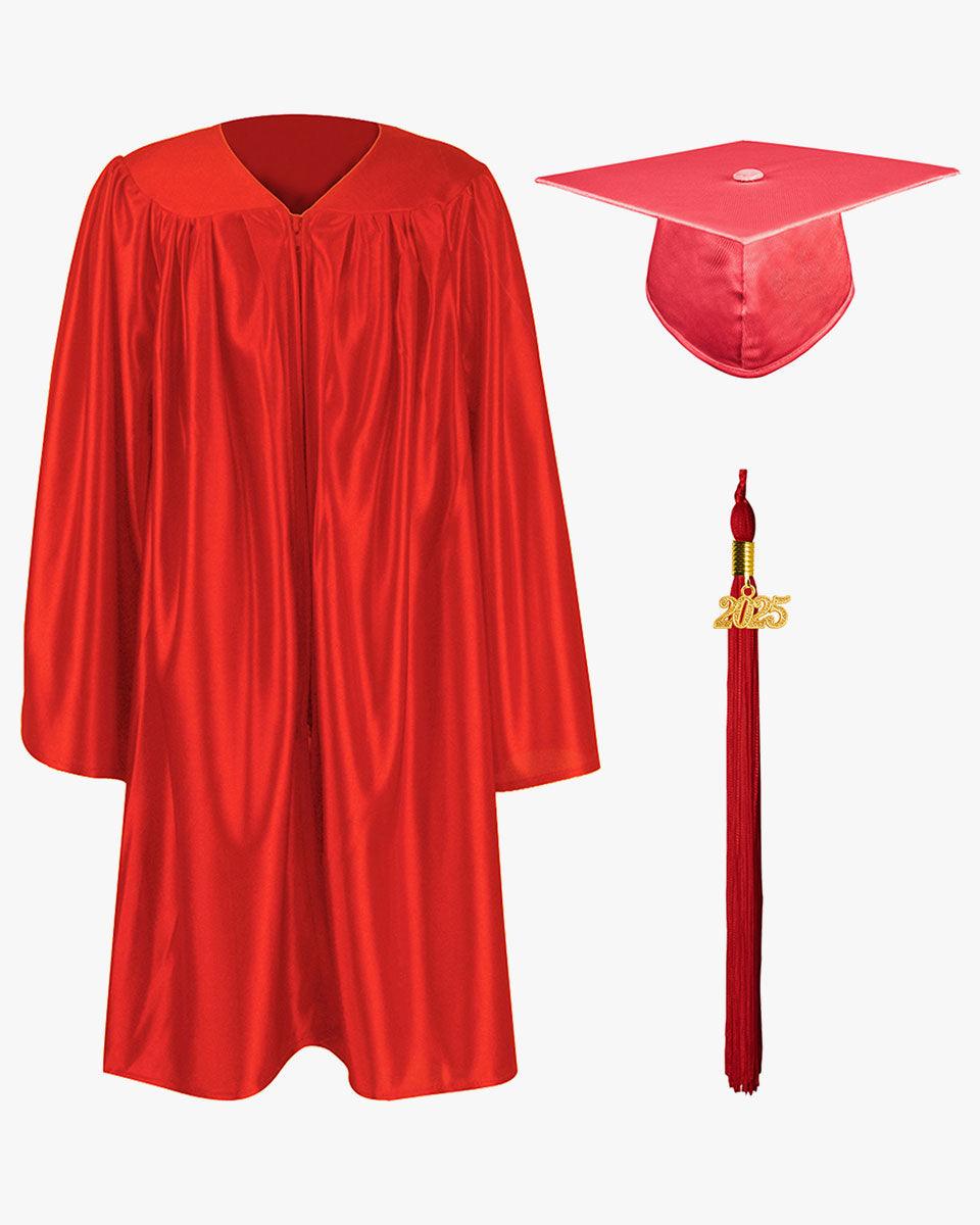 Shiny Kindergarten Graduation Cap, Gown, Stole, Diploma & Medal Package - Graduation Gown 