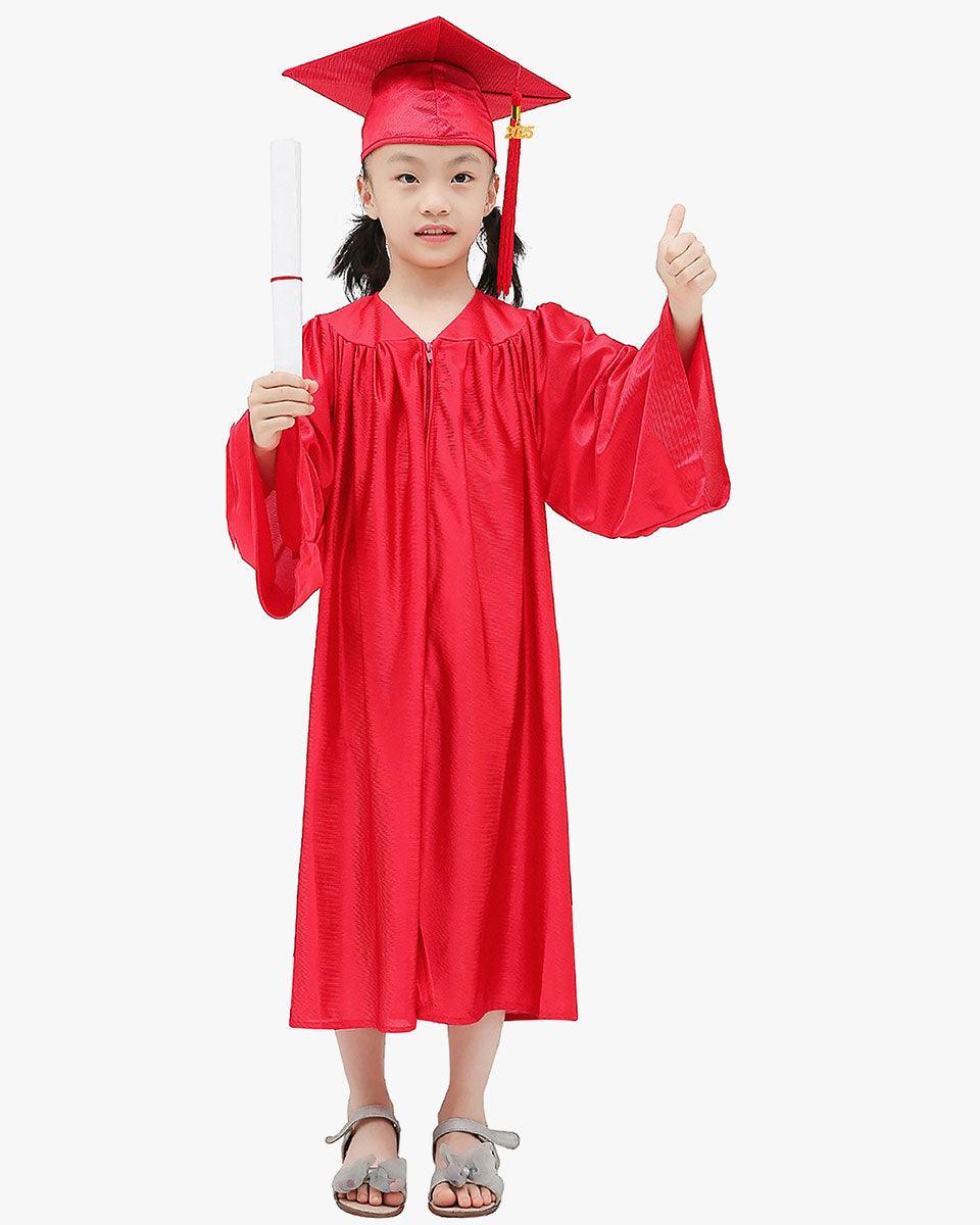 Shiny Kindergarten Graduation Cap, Gown, Stole & Diploma Package - Graduation Gown 