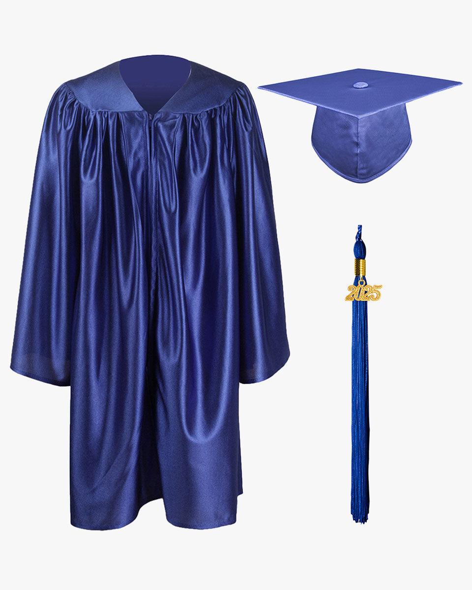 Shiny Kindergarten Graduation Cap, Gown, Stole, Diploma & Key Chain Package - Graduation Gown 