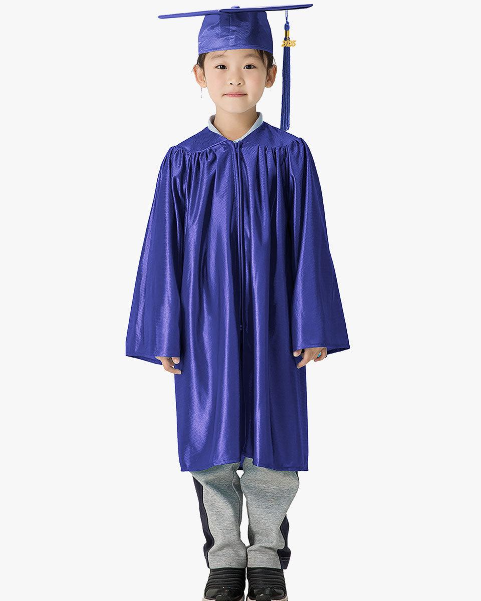 Shiny Kindergarten Graduation Cap, Gown, Stole, Diploma & Medal Package - Graduation Gown 