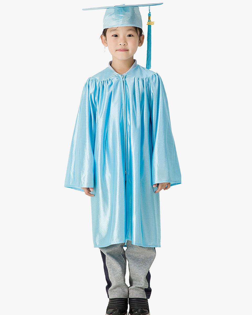 Shiny Kindergarten Graduation Cap, Gown, Stole, Diploma & Medal Package - Graduation Gown 