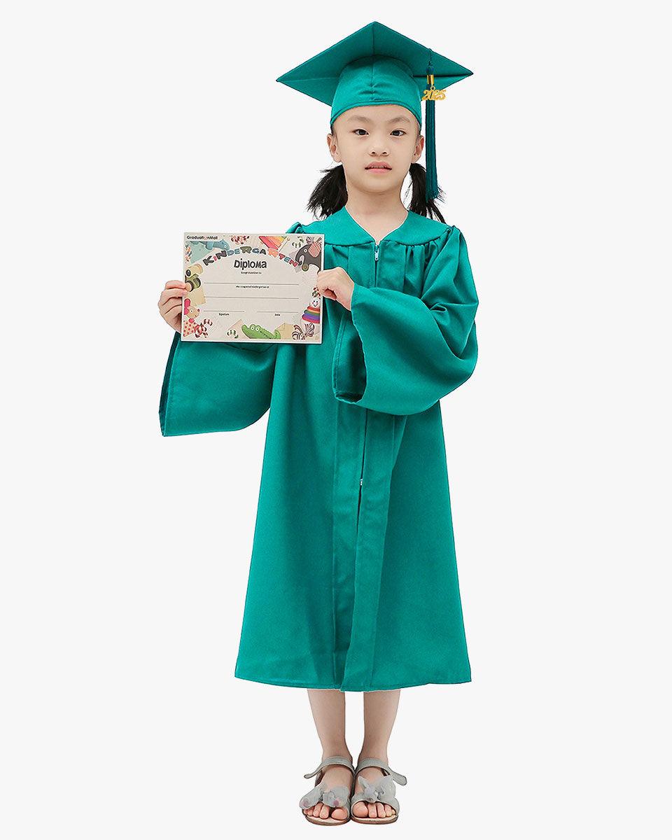 Matte Kindergarten Cap, Gown & Tassel Package – 12 Colors Available - Graduation Gown 