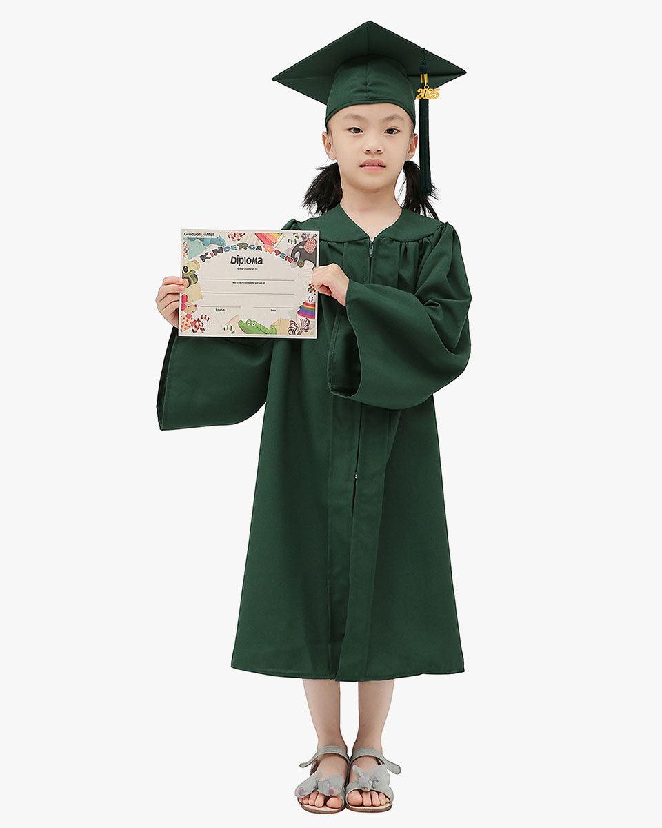 Matte Kindergarten Graduation Cap, Gown, Stole & Diploma Package - Graduation Gown 