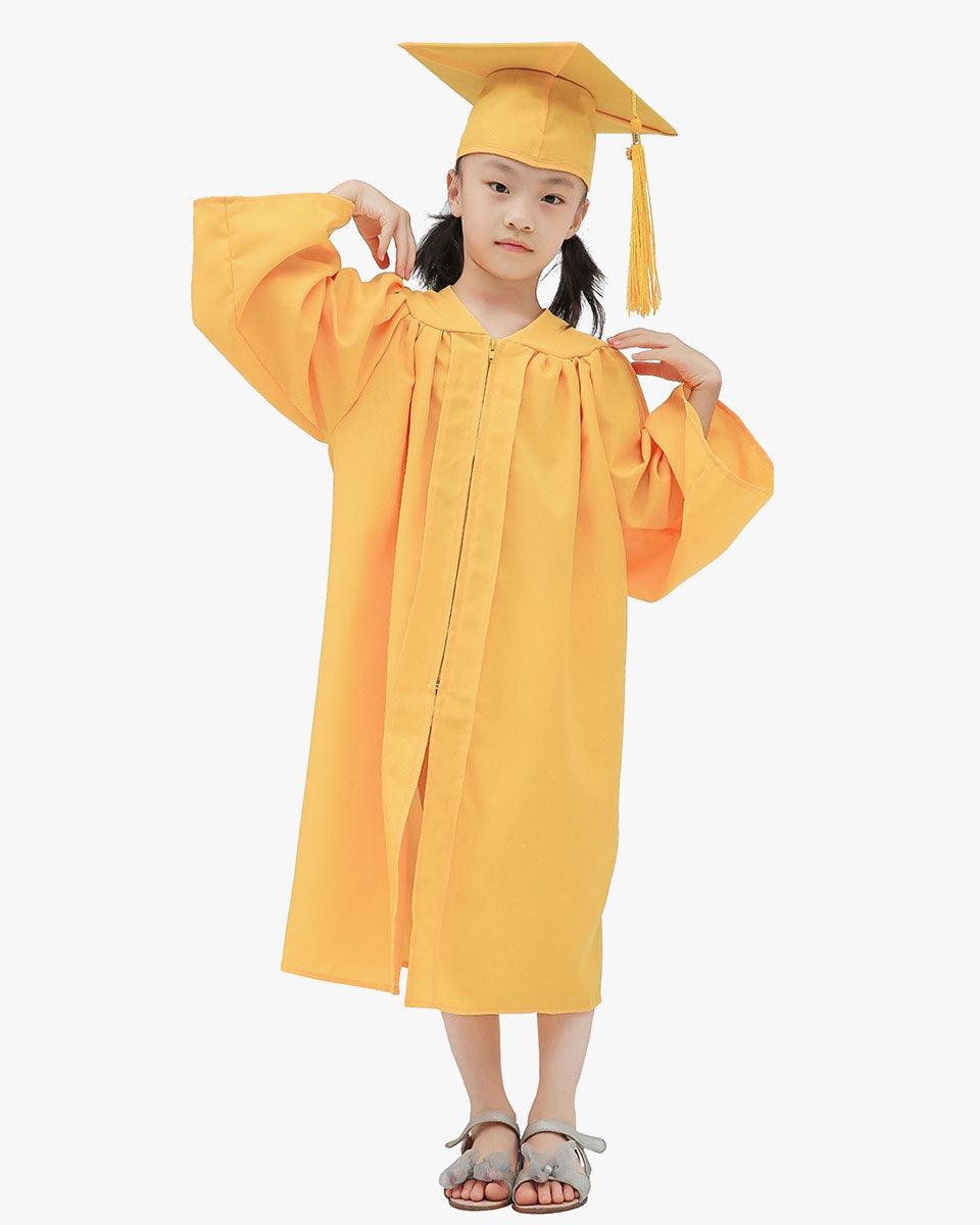 Matte Kindergarten Cap, Gown & Tassel Package – 12 Colors Available - Graduation Gown 
