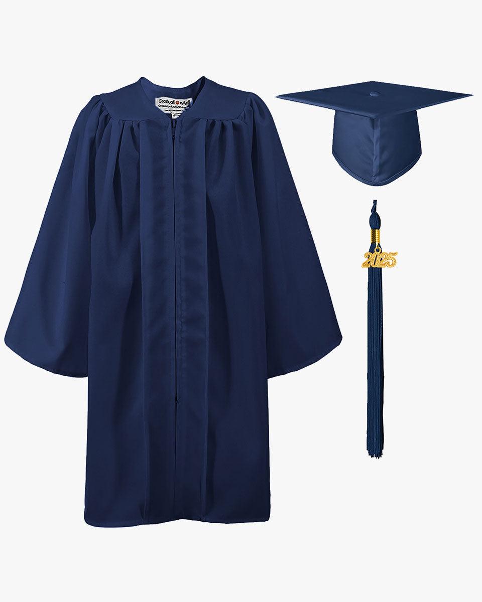 Matte Kindergarten Cap, Gown & Tassel Package – 12 Colors Available - Graduation Gown 