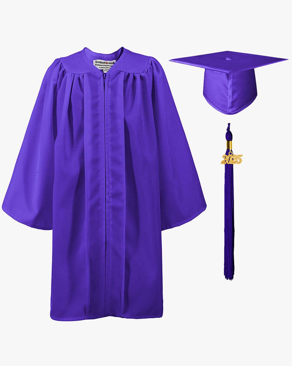 Matte Kindergarten Graduation Cap, Gown, Stole & Diploma Package - Graduation Gown 