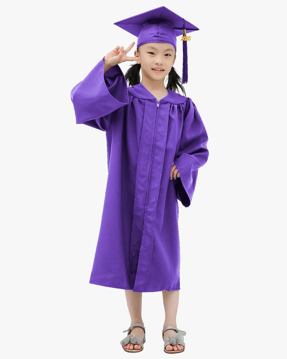 Matte Kindergarten Graduation Cap, Gown, Stole & Diploma Package - Graduation Gown 