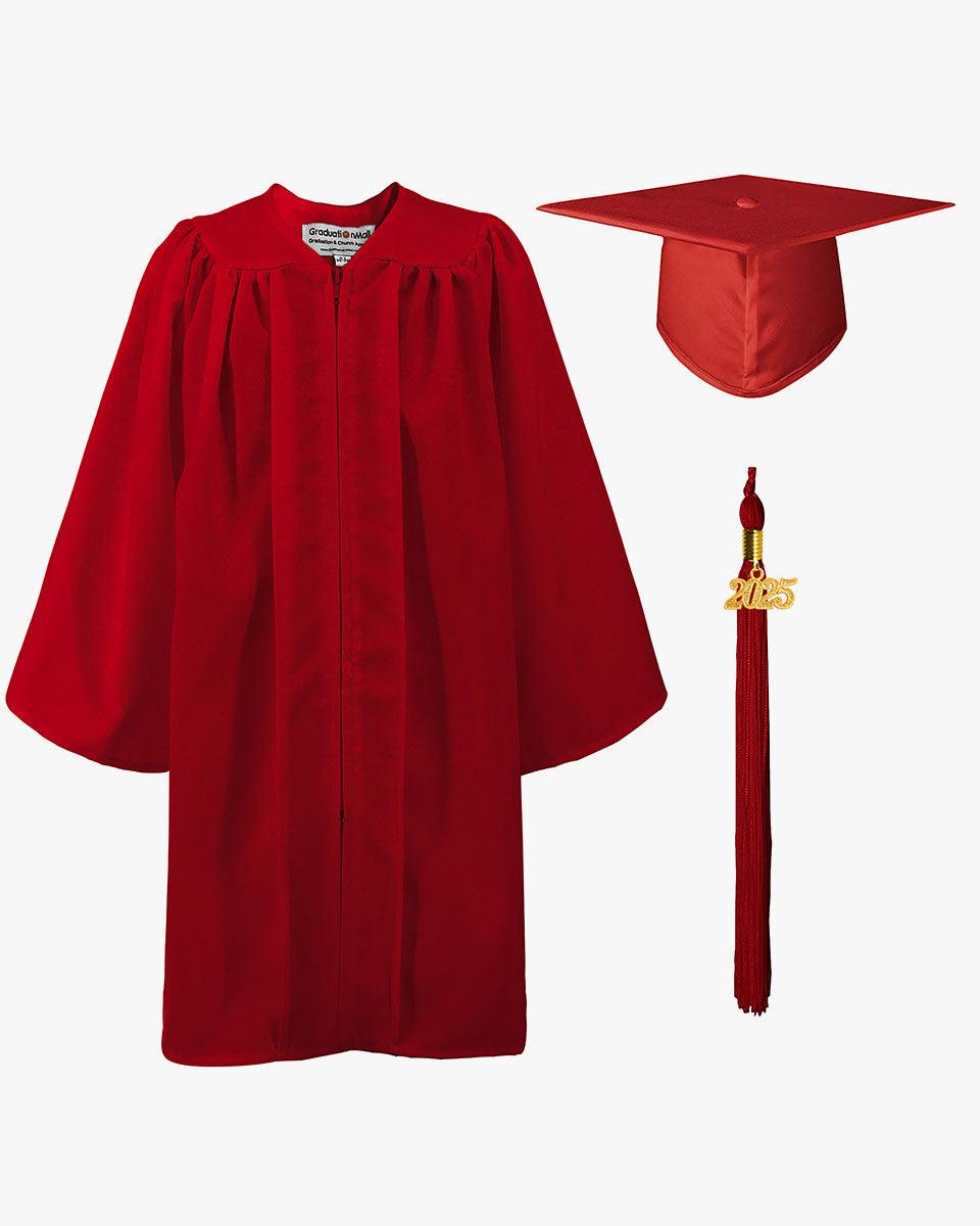 Matte Kindergarten Cap, Gown & Tassel Package – 12 Colors Available - Graduation Gown 