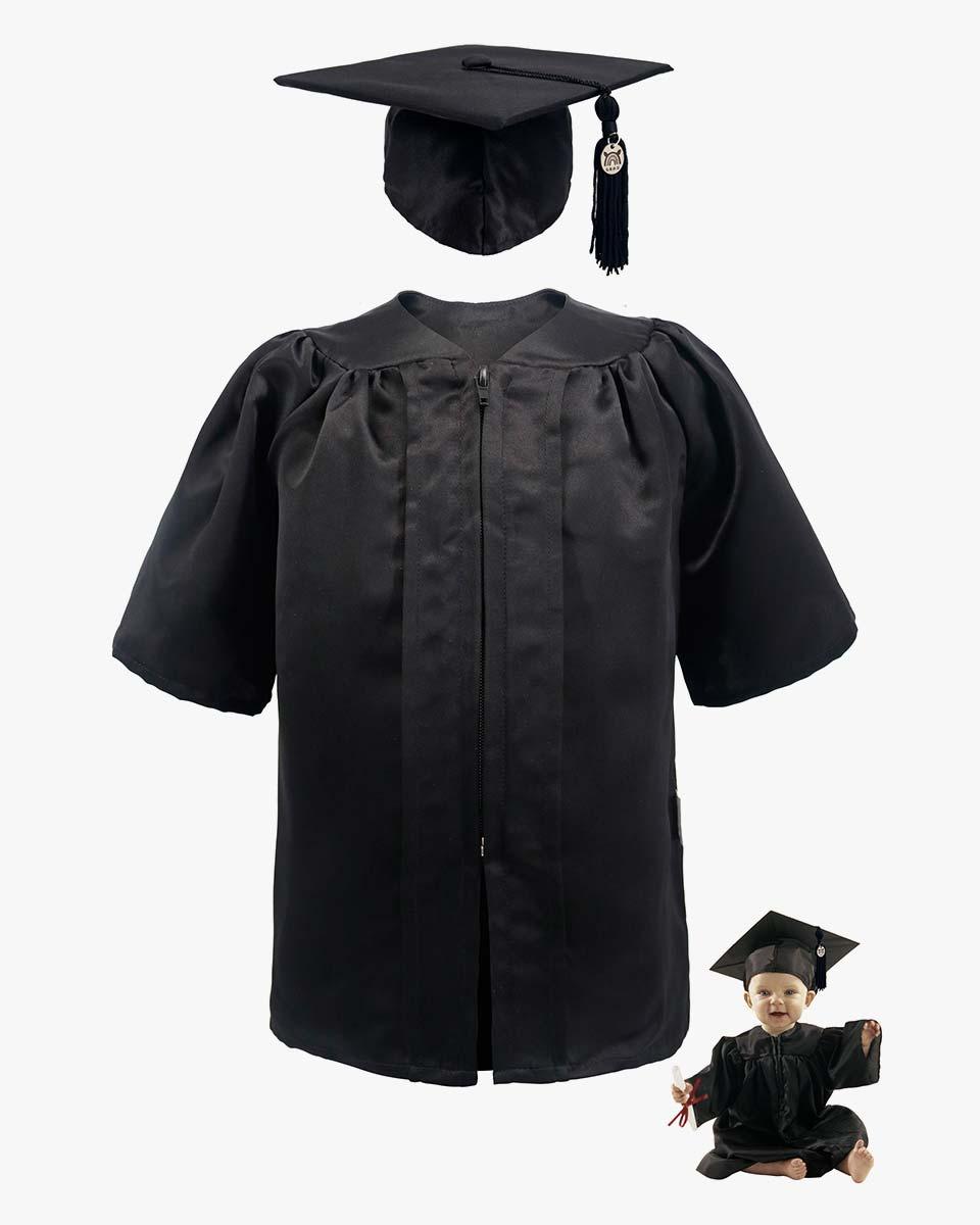 Soft Satin NICU Graduate Baby Cap and Gown Set - 3 Colors Available - Graduation Gown 
