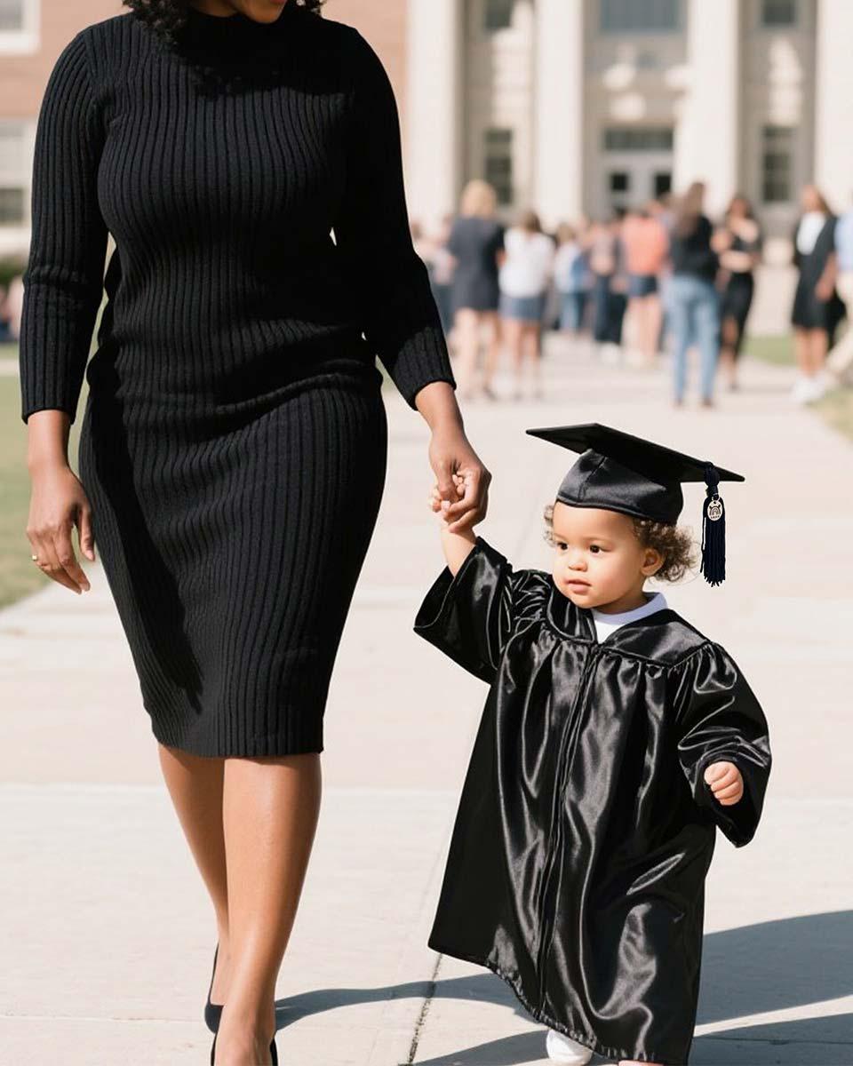 Soft Satin NICU Graduate Baby Cap and Gown Set - 3 Colors Available - Graduation Gown 