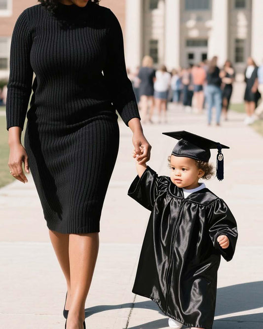 Soft Satin NICU Graduate Baby Cap and Gown Set - 3 Colors Available - Graduation Gown 