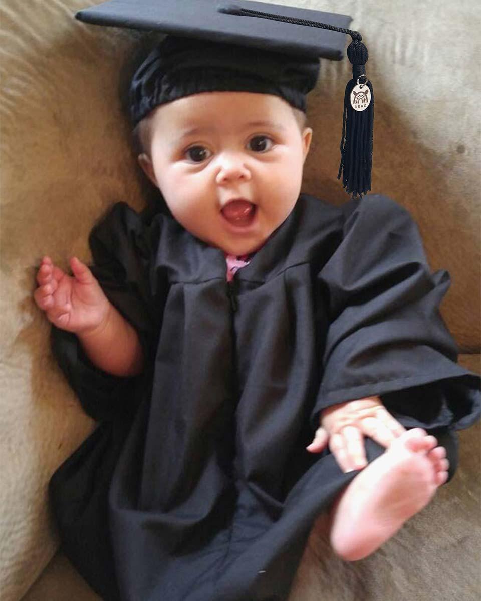 Soft Satin NICU Graduate Baby Cap and Gown Set - 3 Colors Available - Graduation Gown 