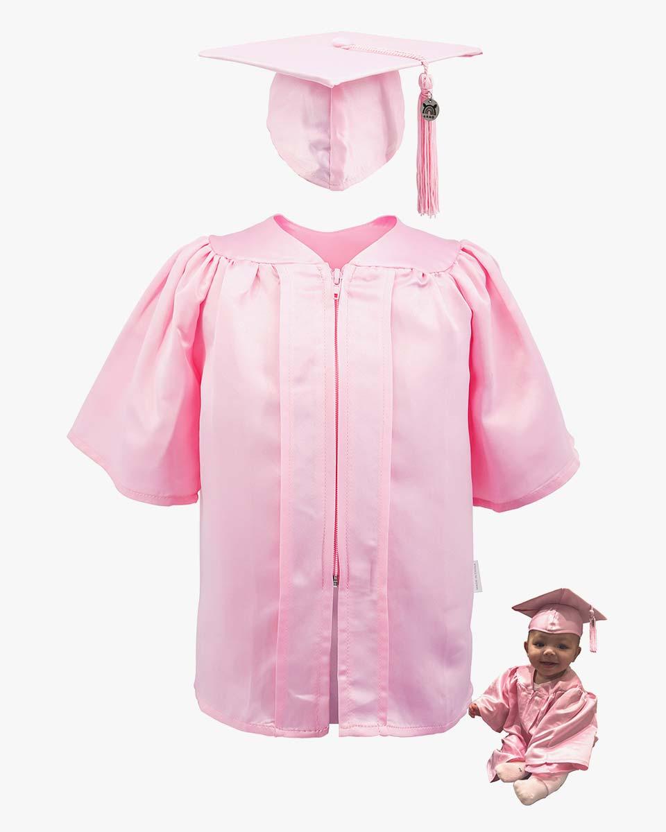 Soft Satin NICU Graduate Baby Cap and Gown Set - 3 Colors Available - Graduation Gown 