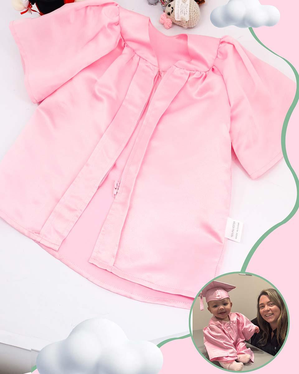 Soft Satin NICU Graduate Baby Cap and Gown Set - 3 Colors Available - Graduation Gown 
