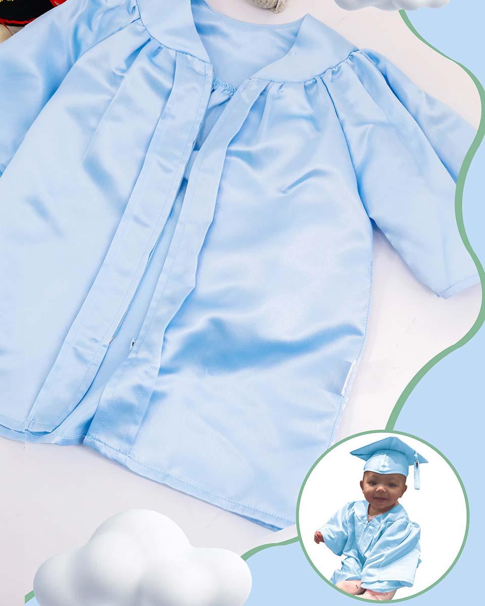 Soft Satin NICU Graduate Baby Cap and Gown Set - 3 Colors Available - Graduation Gown 