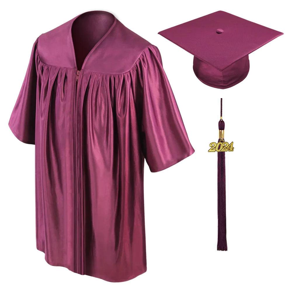 Shiny Maroon Kindergarten/Preschool Cap & Gown - Graduation Gown 