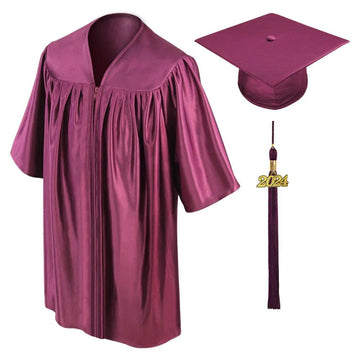 Shiny Maroon Kindergarten/Preschool Cap & Gown - Graduation Gown 