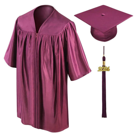 Shiny Maroon Kindergarten/Preschool Cap & Gown - Graduation Gown 