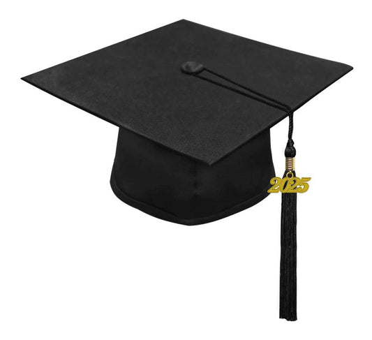 Matte Black Elementary Cap & Tassel - Graduation Gown 