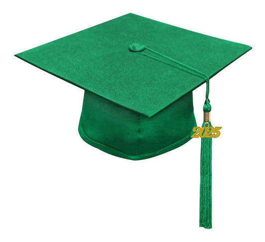 Matte Green High School Cap & Tassel - Graduation Gown 