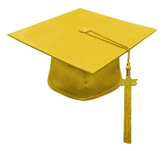 Matte Gold High School Cap & Tassel - Graduation Gown 